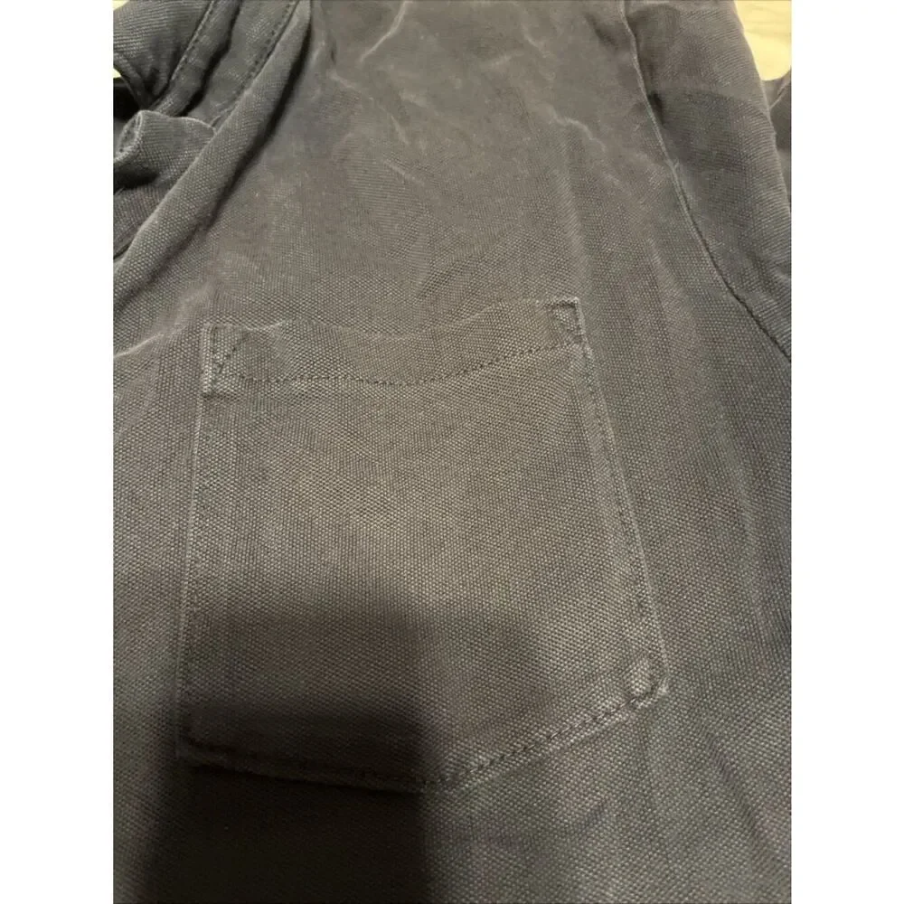 banana republic solid Dark Blue short sleeve polo shirt Performance Pique Xl